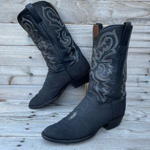 VINTAGE LUCCHESE BLACK STINGRAY BOOTS